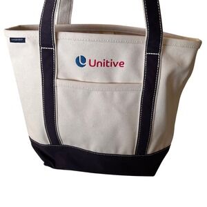 Lands End Canvas Boat Tote Heavy Cotton Shopper Work‎ Market Bag